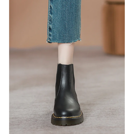 Deliqua - Dames Chelsea Boots van Leer met Treklus en Gripzool