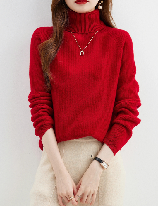Moda Cashmere Trui Dames – Tijdloze Gebreide Coltrui, Warm & Comfortabel