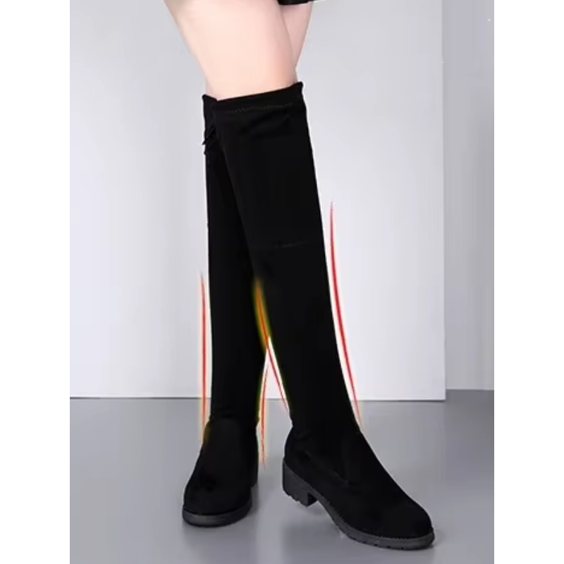 Moda Overknee Laarzen - Dameslaarzen, Comfortabele Stretch Stof, Trendy Look