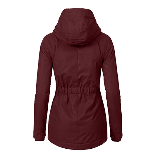 Moda Lange Winterjas Dames - Met Capuchon, Fleece Voering, Warme Jas
