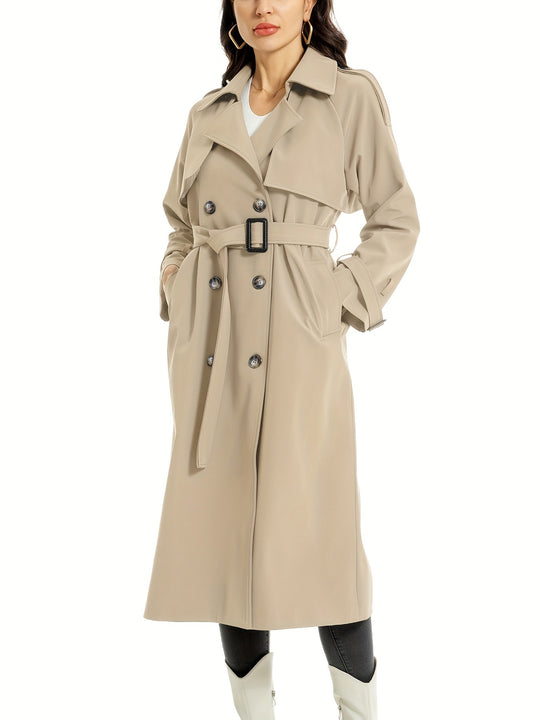 Coativa - Dames Lange Dubbelrijige Trenchcoat