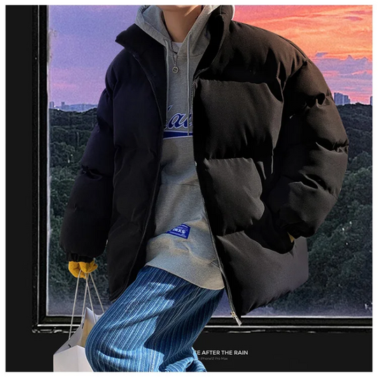 Moda Puffer Jas Dames - Oversized Gewatteerde Winterjas met Hoge Kraag