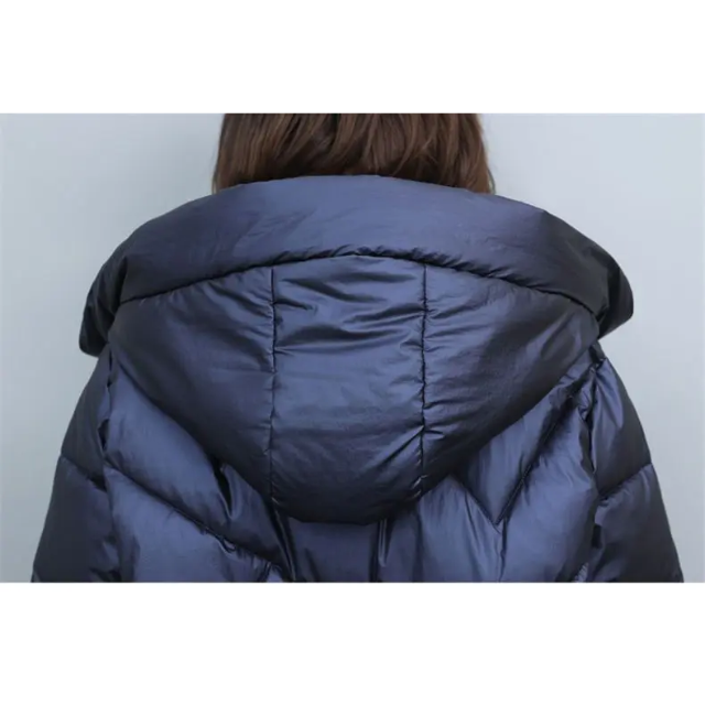 Luxevee - Donsjas Dames, Lange Gewatteerde Winterjas met Capuchon