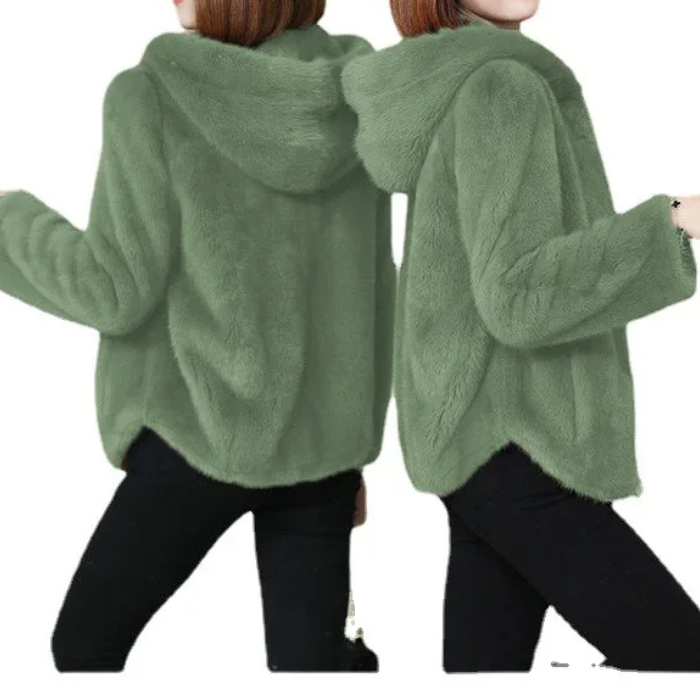 Moda Fleece Vesten Dames met Capuchon en Rits, Zacht en Warm Ontwerp
