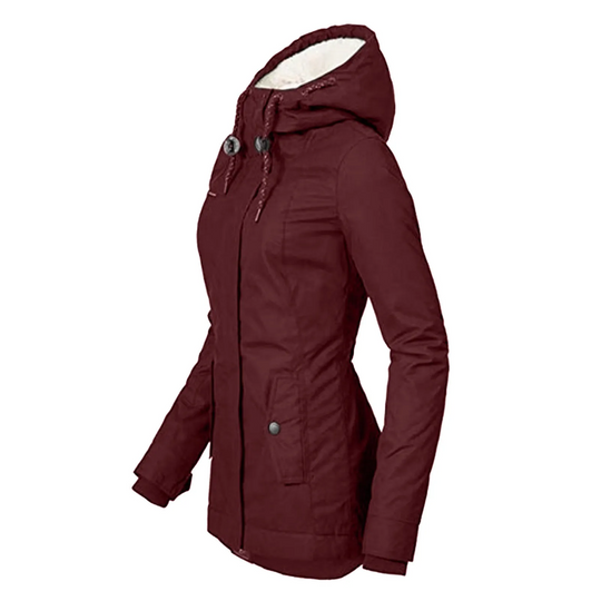 Moda Lange Winterjas Dames - Met Capuchon, Fleece Voering, Warme Jas