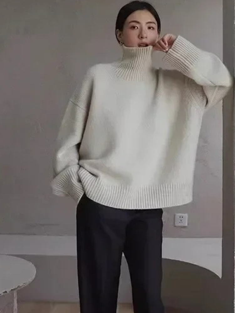 Moda Coltrui Dames - Oversized Gebreide Trui, Zacht en Comfortabel