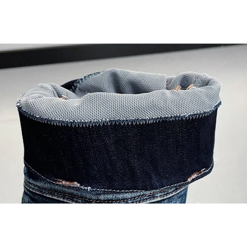 Moda Overknee Spijkerlaarzen met Puntige Neus - Trendy Dames Laarzen