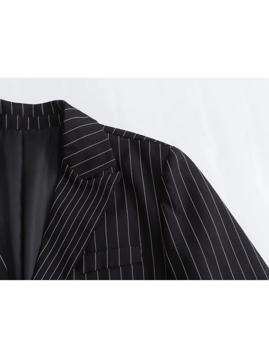 Sofisti - Formele Dames Blazer Met Strepen - Perfect Voor Kantoorlook