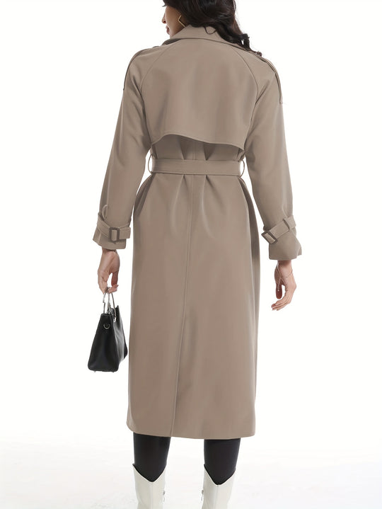 Coativa - Dames Lange Dubbelrijige Trenchcoat