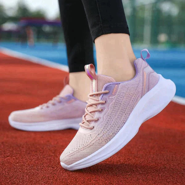 Roze sportschoenen met plateau voor dames
