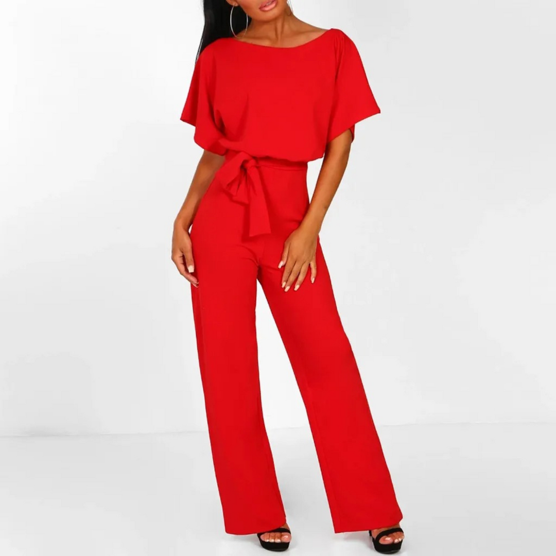 Rode jumpsuit met hoge taille broek voor dames