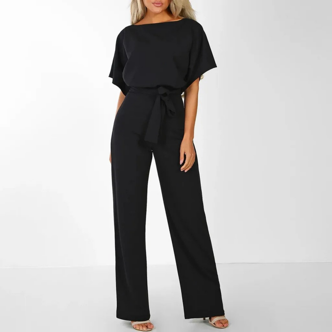 Zwarte jumpsuit met hoge taille broek voor dames