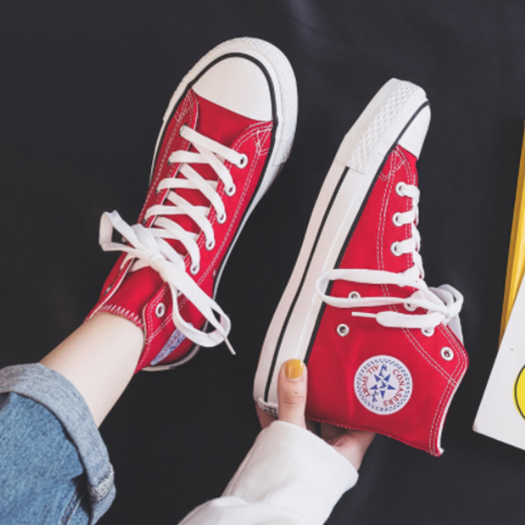MODA Witte Winddichte Dames Hoge Sneakers met Ronde Teen