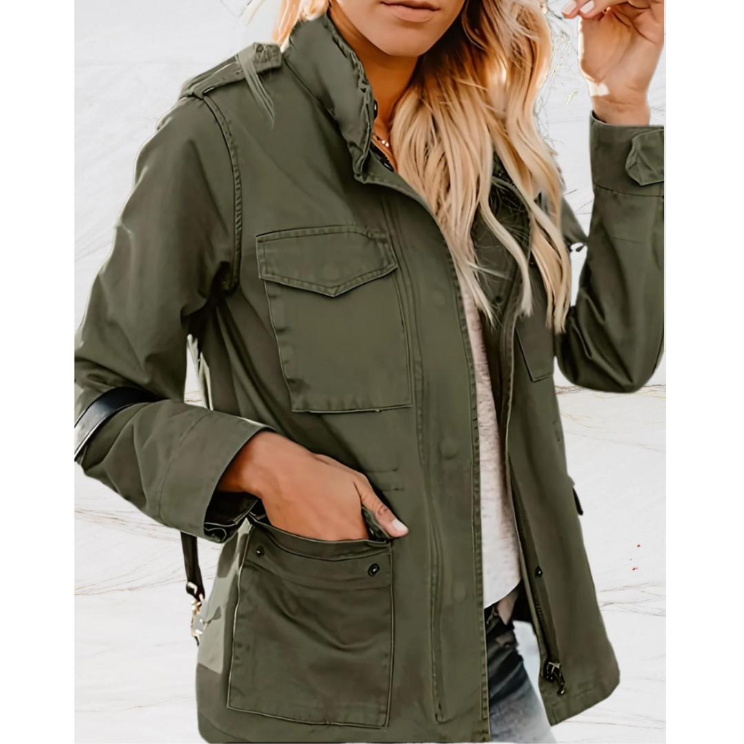 Groene dames zomerjas met lage kraag