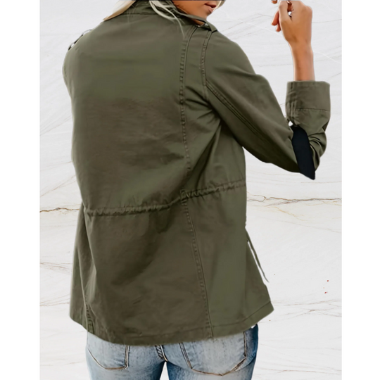 Groene dames zomerjas met lage kraag