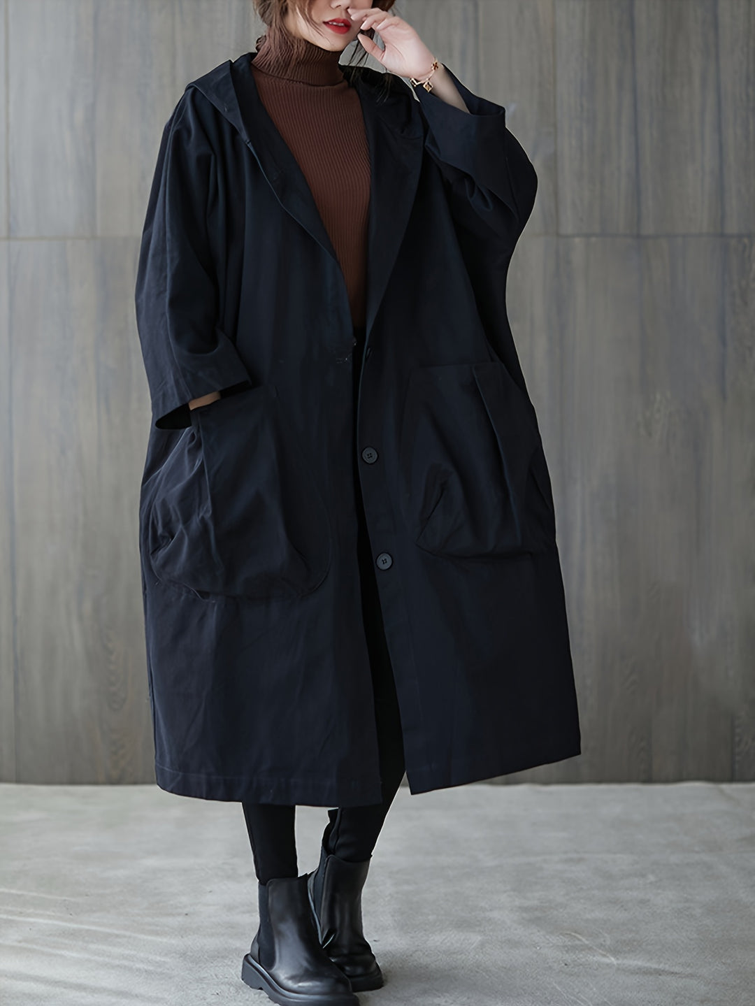 Coativa - Dames Oversized Jas met Capuchon en Grote Zakken
