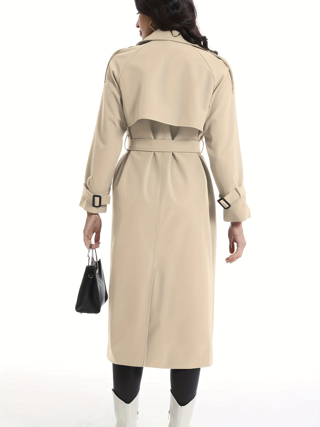 Coativa - Dames Lange Dubbelrijige Trenchcoat