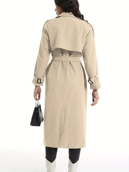 Coativa - Dames Lange Dubbelrijige Trenchcoat
